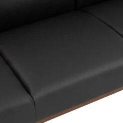 MENDO 3 Seater Lounge Sofa - Black & Walnut(Mendo 3 Seater Lounge Chair Black Copy) -Modern Furniture 190