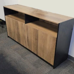 ARTO Credenza Cabinet 157cm - Warm Oak & Black(Arto Credenza Cabinet Large 1 57m Mahogany Colour) -Modern Furniture 1 1000