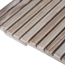 WOODFLEX Outdoor & Indoor Solid Hard Wood Slat Wall Ceiling Pool Fence Cladding - Oak - 2700mm X 545mm(Solid Wood Outdoor Indoor Slat Wall Ceiling Cladding Oak 4pc Set) -Modern Furniture 2