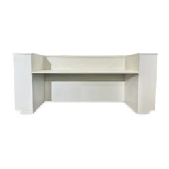 HALO Reception Desk 240cm - Oak & White(Halo Reception Desk 240cm Oak White) -Modern Furniture 2.4mOakHalo Back 2000copy
