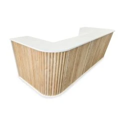 HALO Reception Desk 240cm - Oak & White(Halo Reception Desk 240cm Oak White) -Modern Furniture 2.4mOakHalo Top 2000copy