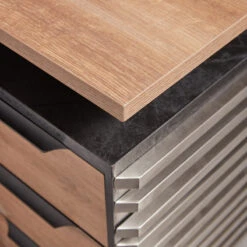 PHOENIX Executive Desk With Left Return 1.8M - Warm Oak & Black(Phoenix Executive Desk With Left Return 1 8m Mahogany Black) -Modern Furniture 202110221131 800