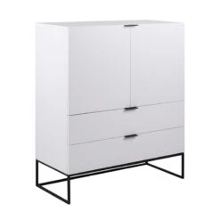SVANA Tall Sideboard 100cm - White(Copy Of Shanti Tall Sideboard 120cm Solid Acacia Wood Black)