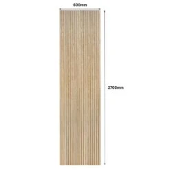 WOODFLEX Flexible Wooden Slat Wall Panel - Oak Veneer - 2700mm X 600mm - Half Round(Woodflex Flexible Half Round Slat Wall Panel Oak Veneer 270cm) -Modern Furniture 220