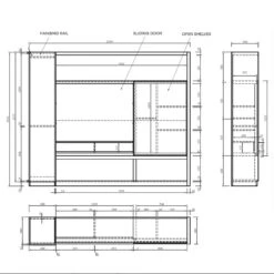 Carter Display Cabinet 2.4M - Coffee & Grey(Carter Display Cabinet 240 X 200cm Coffee Charcoal) 17 Carter Display Cabinet 2.4M - Coffee & Grey(Carter Display Cabinet 240 X 200cm Coffee Charcoal) -Modern Furniture 22BKD603FullDimensions 800