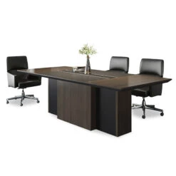 CARTER Boardroom Table2.4M - Coffee & Charcoal(Carter Boardroom Table 240cm Coffee Charcoal)