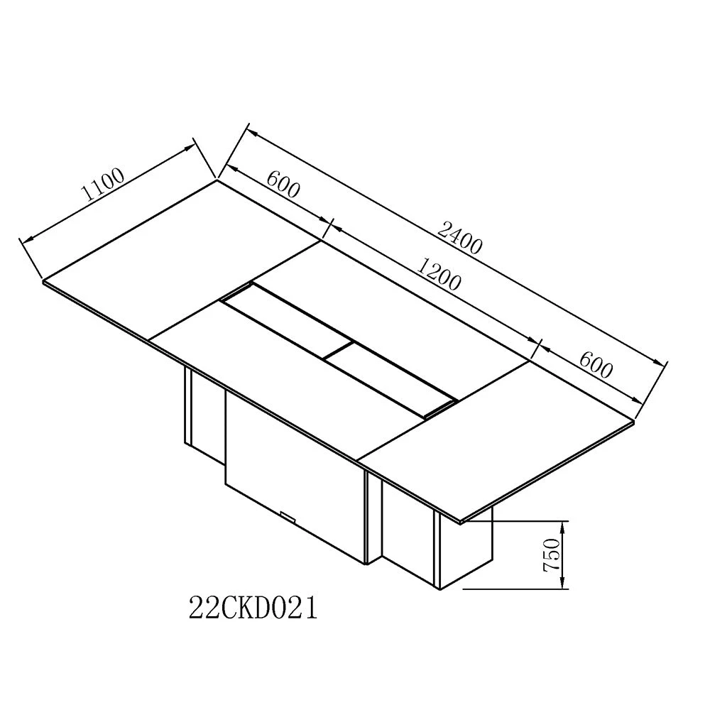 CARTER Boardroom Table2.4M - Coffee & Charcoal(Carter Boardroom Table 240cm Coffee Charcoal) 5 CARTER Boardroom Table2.4M - Coffee & Charcoal(Carter Boardroom Table 240cm Coffee Charcoal) - Image 3