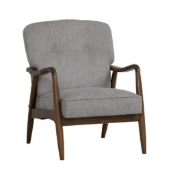 FIGARO Lounge Chair - Walnut & Grey(Figaro Lounge Chair Walnut Grey)