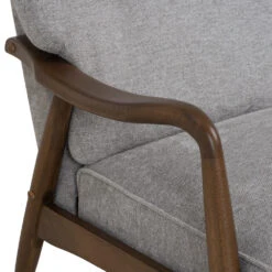 FIGARO Lounge Chair - Walnut & Grey(Figaro Lounge Chair Walnut Grey) -Modern Furniture 231336 D3 1000