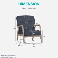 FIGARO Lounge Chair - Walnut & Grey(Figaro Lounge Chair Walnut Grey) -Modern Furniture 231336dms 800