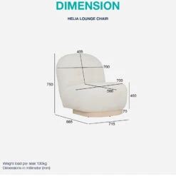 HELIA Boucle Lounge Chair - Off White(Helia Boucle Lounge Chair Off White) -Modern Furniture 231365Helia LoungeChairdms 1000