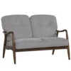 FIGARO 2 Seater Sofa Walnut & Steel(Figaro 3 Seater Sofa Walnut Steel) 2 FIGARO 2 Seater Sofa Walnut & Steel(Figaro 3 Seater Sofa Walnut Steel) -Modern Furniture 232175 2 1000