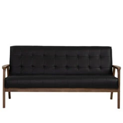 TUCSON 3 Seater Sofa Walnut & Black PU Leather(Tucson 3 Seater Sofa In Chestnut 1) 13 TUCSON 3 Seater Sofa Walnut & Black PU Leather(Tucson 3 Seater Sofa In Chestnut 1) -Modern Furniture 233035 A 1000