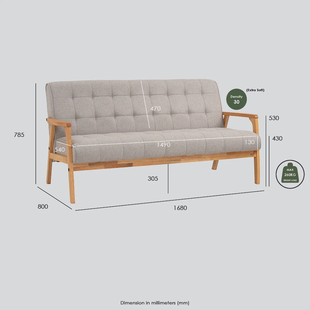 TUCSON 3 Seater Sofa Walnut & Black PU Leather(Tucson 3 Seater Sofa In Chestnut 1) 11 TUCSON 3 Seater Sofa Walnut & Black PU Leather(Tucson 3 Seater Sofa In Chestnut 1) - Image 9