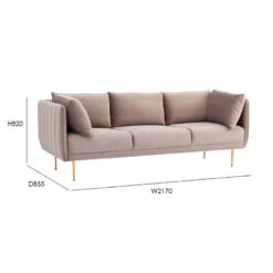 SUPRA 3 Seater Sofa - Burlywood Colour(Supra 3 Seater Sofa Burlywood Colour) -Modern Furniture 233122 dms