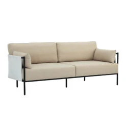 TREDIA 3 Seater Sofa - Tortilla/ White Grey Colour(Tredia 3 Seater Sofa Tortilla White Colour)
