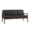 MENDO 3 Seater Lounge Sofa - Black & Walnut(Mendo 3 Seater Lounge Chair Black Copy) -Modern Furniture 233331 1000