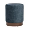 AURA Ottoman 37.5cm - Sapphire & Walnut(Aura Ottoman 37 5cm Sapphire Walnut) -Modern Furniture 236104 1000