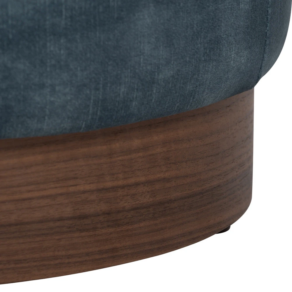 AURA Ottoman 37.5cm - Sapphire & Walnut(Aura Ottoman 37 5cm Sapphire Walnut) 9 AURA Ottoman 37.5cm - Sapphire & Walnut(Aura Ottoman 37 5cm Sapphire Walnut) - Image 7