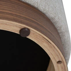 AURA Ottoman 37.5cm - Beige & Walnut(Aura Ottoman 37 5cm Beige Walnut) -Modern Furniture 236105 D5 1000