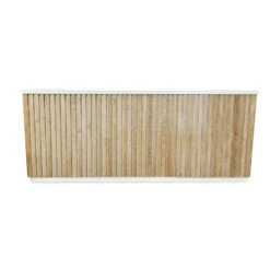 KENTO Reception Desk 240cm - Timber Slat Acoustic White & Oak(Kento Reception Desk 240cm Timber Slat Acoustic White Oak) -Modern Furniture 2400mmFront 1000