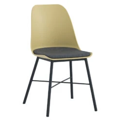 LAXMI Dining Chair - Dusty Yellow & Black(Laxmi Dining Chair Dusty Yellow Black)