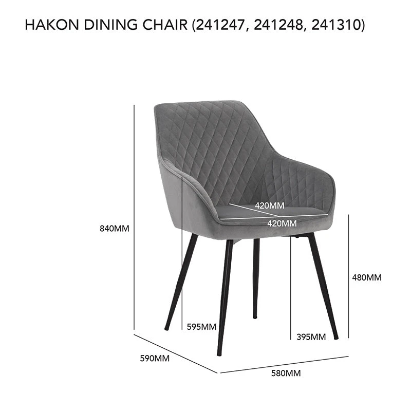 HAKON Dining Chair -Brown & Black(Hakon Dining Chair Grey Black 1) 8 HAKON Dining Chair -Brown & Black(Hakon Dining Chair Grey Black 1) - Image 6