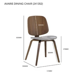 AVARIE Dining Chair -Grey & Walnut(Avarie Dining Chair Grey Cocoa) -Modern Furniture 241352dms 1000