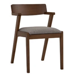 Zola Dining Chair - Walnut & Grey(Zola Dining Chairs In Barras Fabric Seat 1)