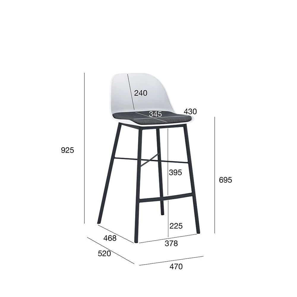 LAXMI Counter Stool - White & Black(Laxmi Counter Stool White Black 1) 12 LAXMI Counter Stool - White & Black(Laxmi Counter Stool White Black 1) - Image 11
