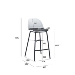 LAXMI Counter Stool - Grey & Black(Laxmi Counter Stool Grey Black) -Modern Furniture 248005 2480056 2480057dms 1000 45e0c8d6 2d91 4132 b1ee d2c971152687