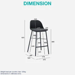 LAXMI Counter Stool - Black(Laxmi Counter Stool White Black) 17 LAXMI Counter Stool - Black(Laxmi Counter Stool White Black) -Modern Furniture 248007dma 1000