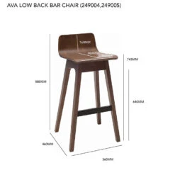 AVA Bar Stool - Walnut(Ava Walnut Bar Stool) -Modern Furniture 249004249005dms 1000
