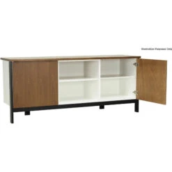JARVY Sideboard Buffet 186cm - Natural & Grey(Jarvy Sideboard In Natural Finish) -Modern Furniture 2569
