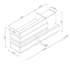 KERANReception Desk 2.44M Right Panel - Acacia & Carbon Grey Colour(Keran Reception Desk 2 44m Acacia Wood Carbon Grey) -Modern Furniture 27RZJ023 001Dim 800