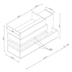 KERANReception Desk 1.8M Right Panel - Acacia & Carbon Grey Colour(Keran Reception Desk 1 8m Acacia Carbon Grey Colour) -Modern Furniture 27RZJ024 001dim 800