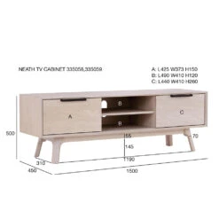 NEATH Entertainment TV Unit 150cm - White Oak(Neath Entertainment Tv Unit 150cm White Oak) 21 NEATH Entertainment TV Unit 150cm - White Oak(Neath Entertainment Tv Unit 150cm White Oak) -Modern Furniture 335058335059NeathTVCabinetdms 1000