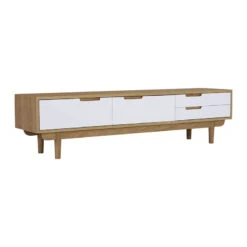 NAKULA Entertainment TV Unit 185.5cm - Natural & White(Nakula Entertainment Tv Unit 185 5cm Natural White)