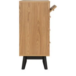 CASTOR Sideboard Buffet 125cm - Natural, Navy Blue & Black(Castor Sideboard 125cm Natural Blue Black) -Modern Furniture 344024 B2800