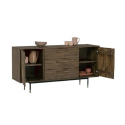 HAMILTON Sideboard Buffet Solid Acacia Wood 160cm - Toffee Colour(Hamilton Sideboard 160cm Walnut) -Modern Furniture 345028 4 800