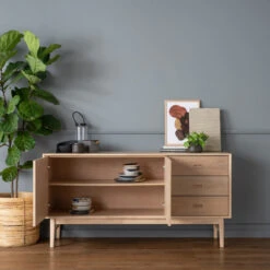 HAYTON Sideboard 160cm - White Oak(Hayton Sideboard 160cm White Oak) -Modern Furniture 345052HaytonSideboardLifestyle2 1000