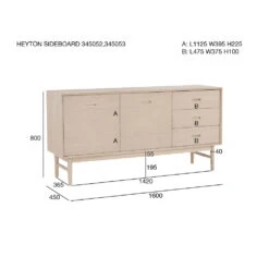 HAYTON Sideboard 160cm - White Oak(Hayton Sideboard 160cm White Oak) -Modern Furniture 345052 345053HaytonSideboarddms 1000