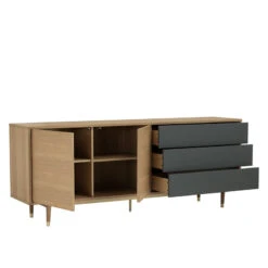 HOUSTON 200cm Sideboard Buffet - Oak & Grey(Houston 200cm Sideboard Natural Grey) -Modern Furniture 346018 2 800