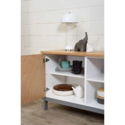 JARVY Sideboard Buffet 186cm - Natural & Grey(Jarvy Sideboard In Natural Finish) -Modern Furniture 3637