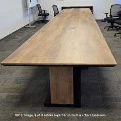 ZEA Boardroom Table 2.4M - Warm Oak & Black(Zea Boardroom Table Mahogany Color) -Modern Furniture 3 tables together 1000