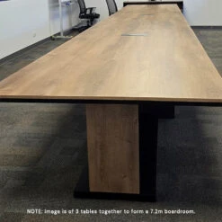 ZEA Boardroom Table 2.4M - Warm Oak & Black(Zea Boardroom Table Mahogany Color) -Modern Furniture 3 tables together 2 1000