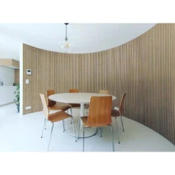 WOODFLEX Flexible Acoustic Wood Slat Panel - 3 Sided Full Wrap Oak Veneer On Black - 2700mm X 600mm(Copy Of Woodflex Flexible Acoustic Wood Slat Wall Panel Oak Veneer 2700mm X 600mm) -Modern Furniture 4 800 df9b458d efd5 43c0 a773 85146d18c11b