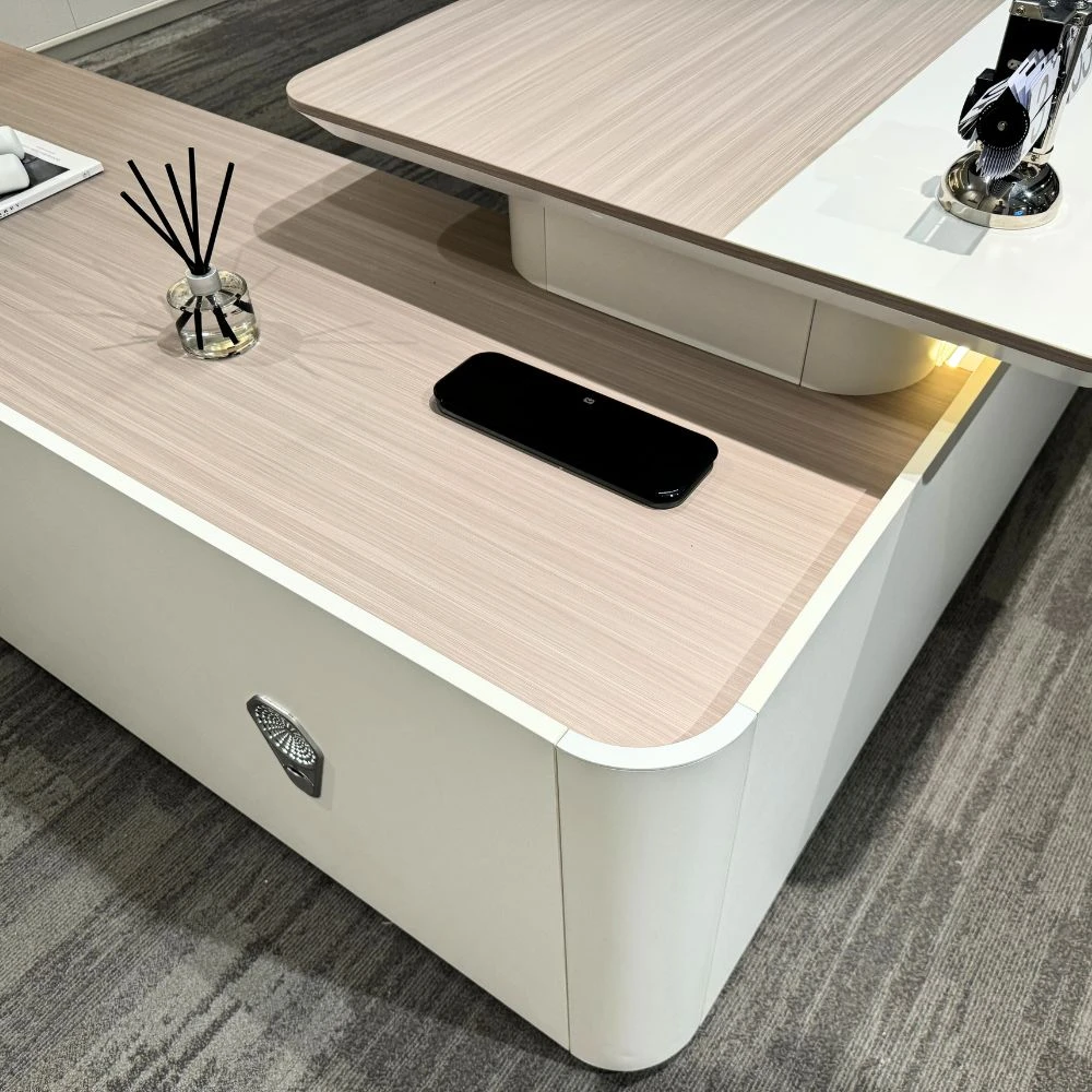 LUSH Executive Desk Left Return 240cm - White & Taupe(Lush Executive Desk Left Return 240cm Grey) 14 LUSH Executive Desk Left Return 240cm - White & Taupe(Lush Executive Desk Left Return 240cm Grey) - Image 12