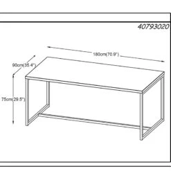 RIVOLI Dining Table 1.8M -Smoked Oak / Black(Rivoli Dining Table 1 8 M Dark Brown) -Modern Furniture 40793020Rivolidiningtable180dms 800