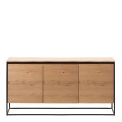RIVOLI Sideboard 155cm -Natural Oak / Black(Rivoli Sideboard 1 55m Natural Oak)